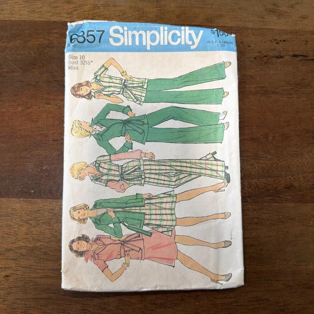 Six Vintage Simplicity Patterns From The 1970S Size 10 Misses